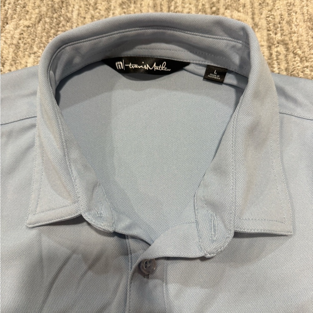 Travis Mathew Sky Blue Polo Shirt